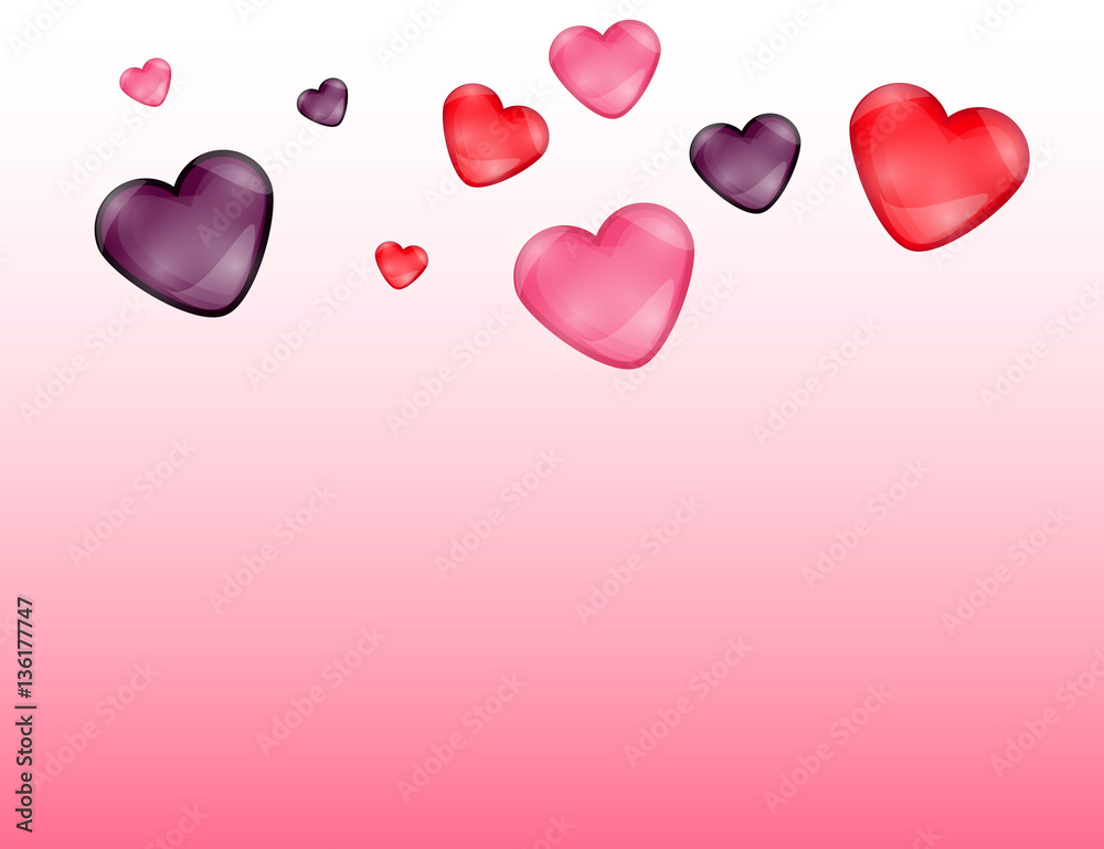 Valentine's day Background with colorful Hearts