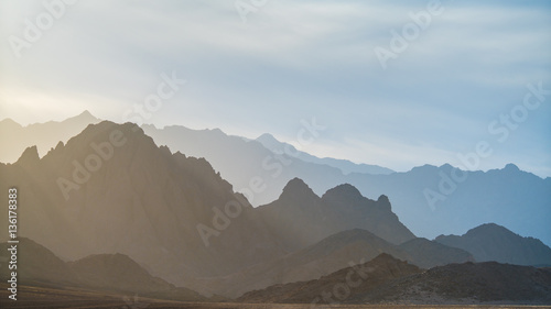 The picturesque mountain on the background of foggy sky © realstock1