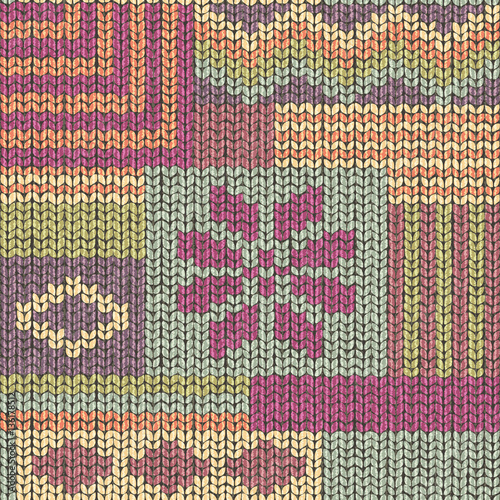 Knit texture, wool seamless pattern vector illustration.