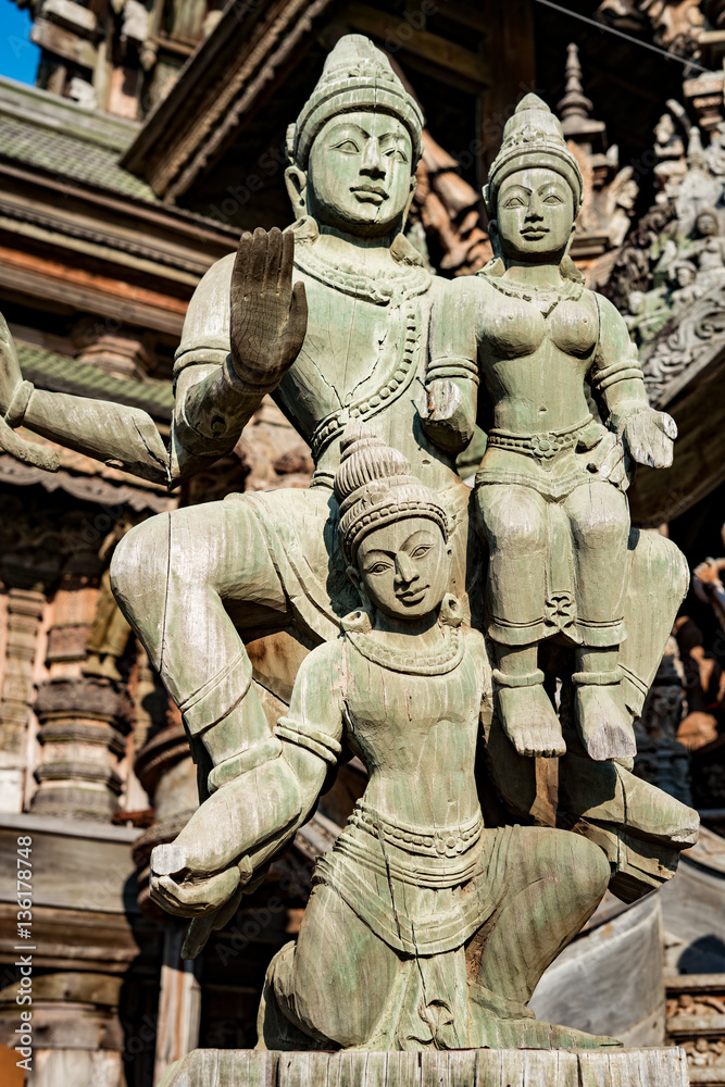 The fragment of the temple of truth in Pattaya The fragment of the temple of truth in Pattaya