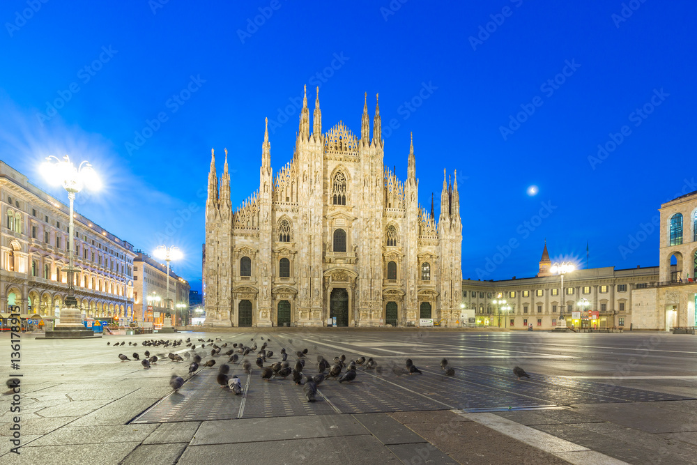 Duomo of Milan at night in Milan, Milano, Italy