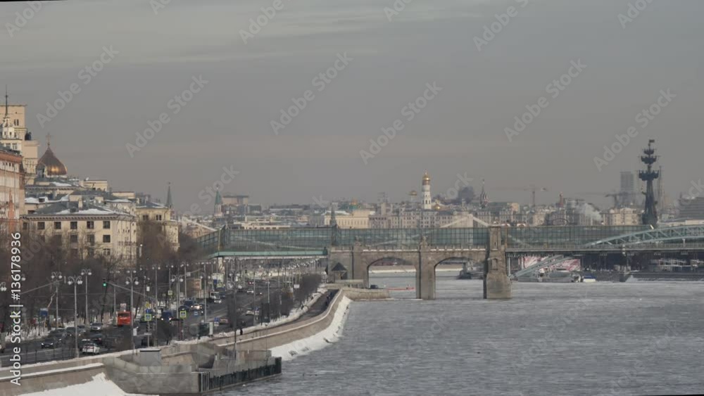 Moscow, view of the Moskva River and the bridge Pushkin Moscow, view of the Moskva River and the bridge Pushkin