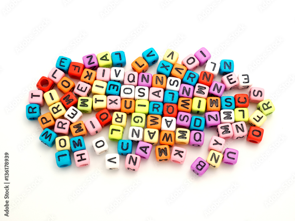 Cubes with letters as a background