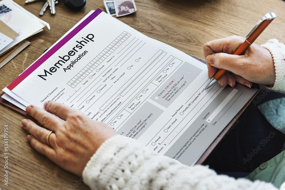 Naklejka premium Membereship Application Form Register Concept