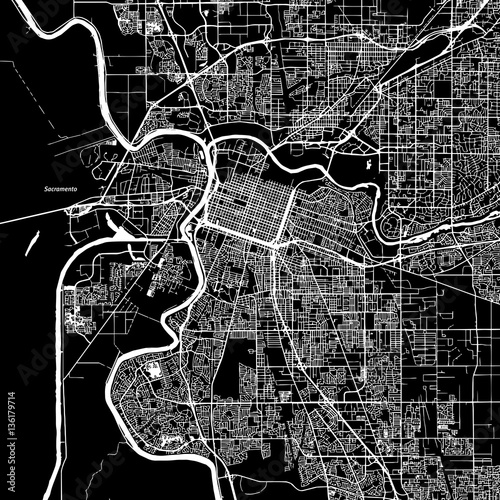 Sacramento, California, Vector Map