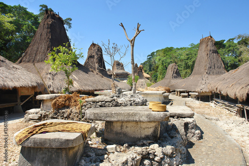 traditional village Pasunga on Sumba island, Indonesia
 photo