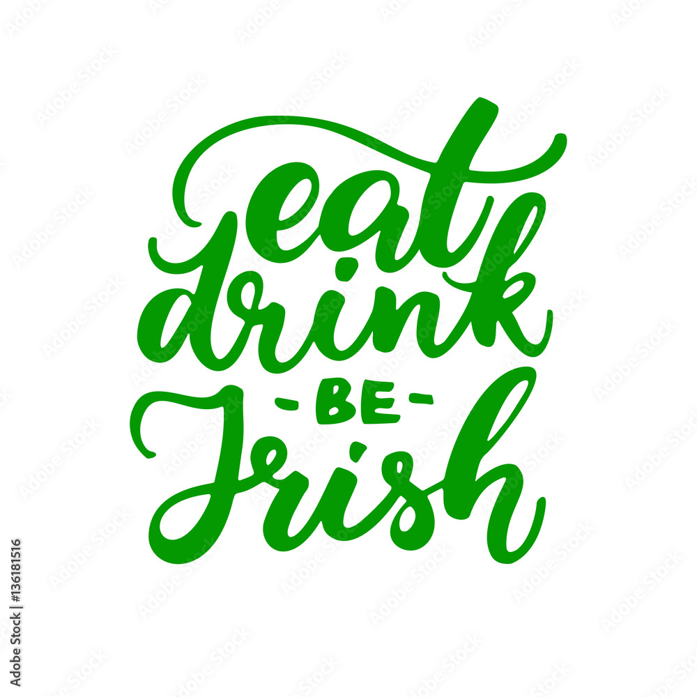 St. Patrick's Day lettering. Vector green holiday poster. Isolated St. Patrick's Day lettering. Vector green holiday poster. Isolated