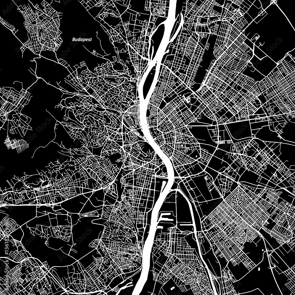 Obraz premium Budapest Vector Map