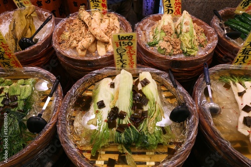 Tsukemono pickles of Japanese cuisine