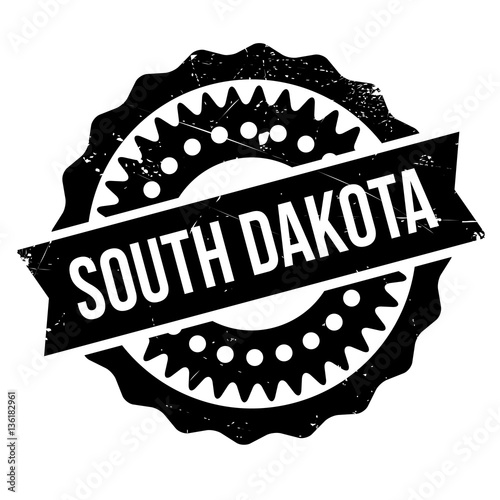 South Dakota rubber stamp. Grunge design with dust scratches. Effects can be easily removed for a clean, crisp look. Color is easily changed. photo