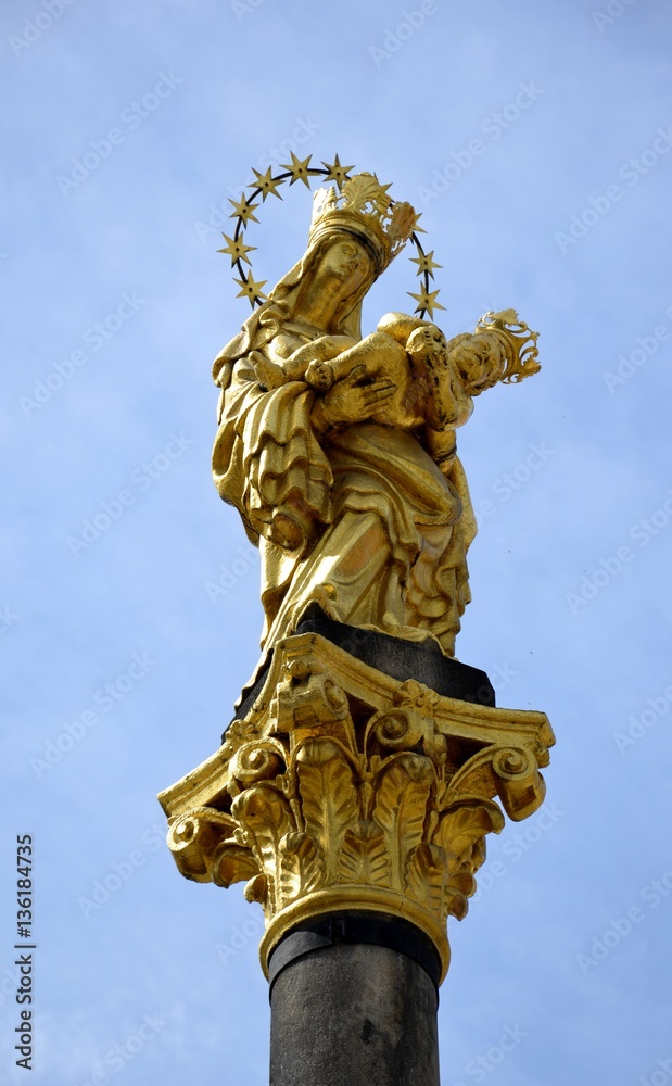 Fototapeta premium Architecture from Plzen and cloudy sky