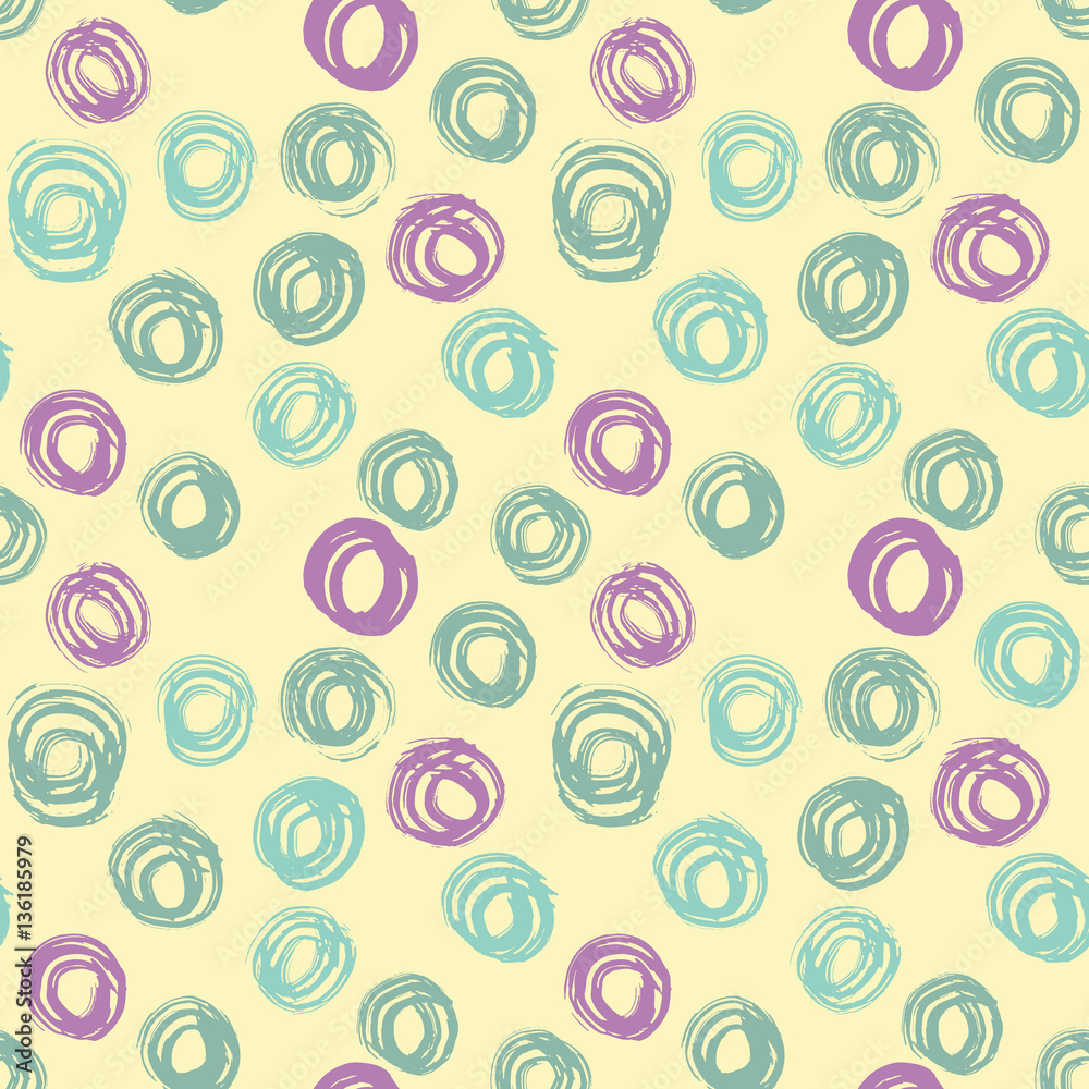 Seamless pattern with hand drawn grunge circles. Ink illustration. Seamless pattern with hand drawn grunge circles. Ink illustration.