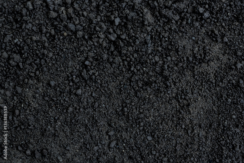 Fototapeta premium Black soil texture