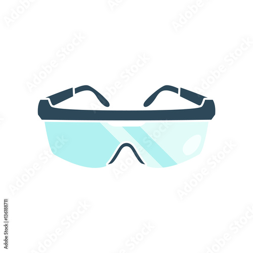 Goggles isolated on white background. Flat styled vector illustration.