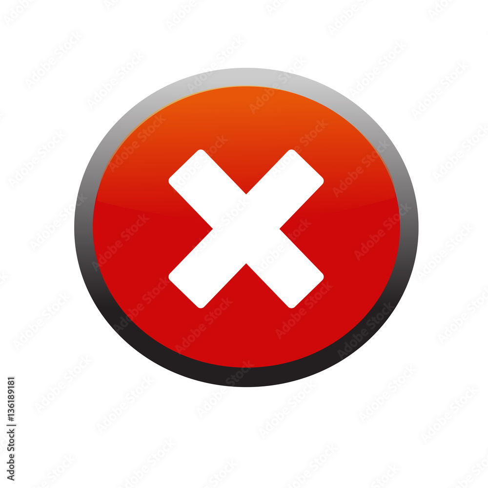 Close mark button icon. Isolated on white background. Close mark button icon. Isolated on white background.