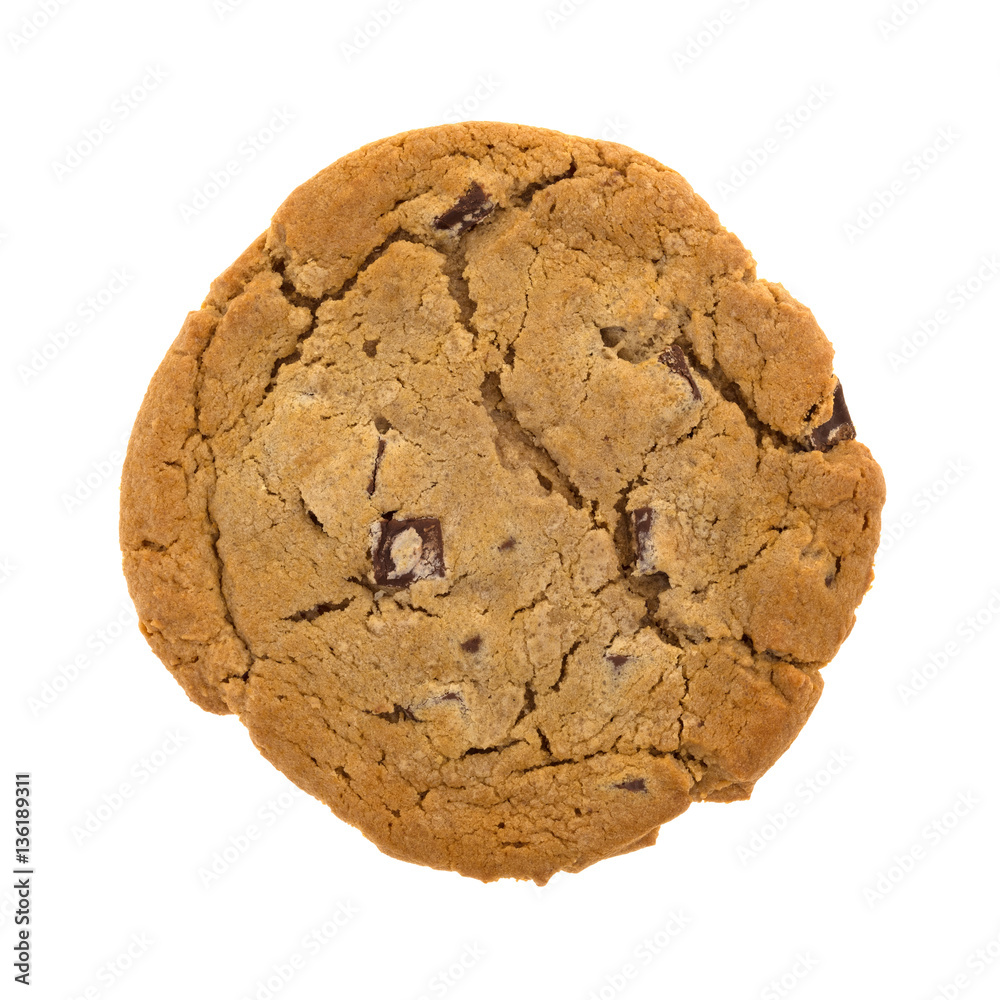 Double chocolate chip cookie isolated on a white background. Double chocolate chip cookie isolated on a white background.