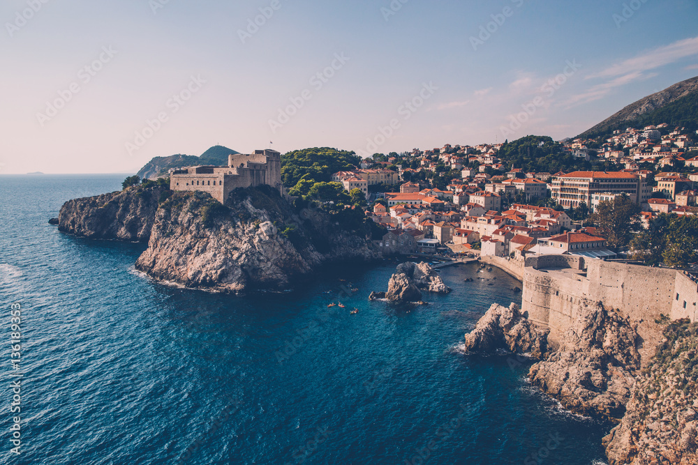 Dubrovnik city coast in Croatia on summer day