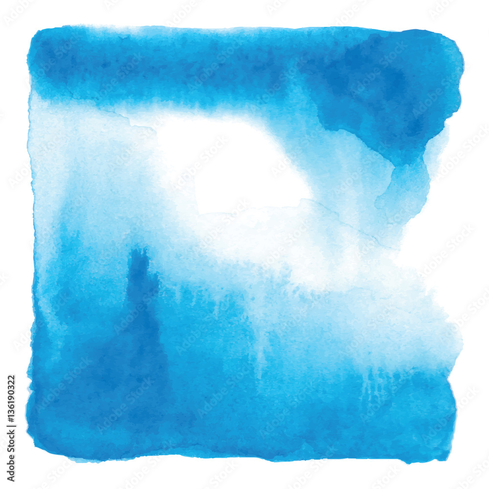 Abstract blue watercolor on white background