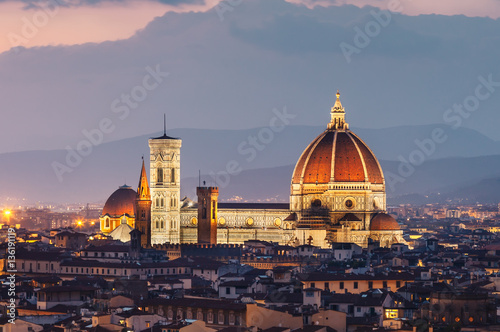 Beautiful view of Florence in sunset