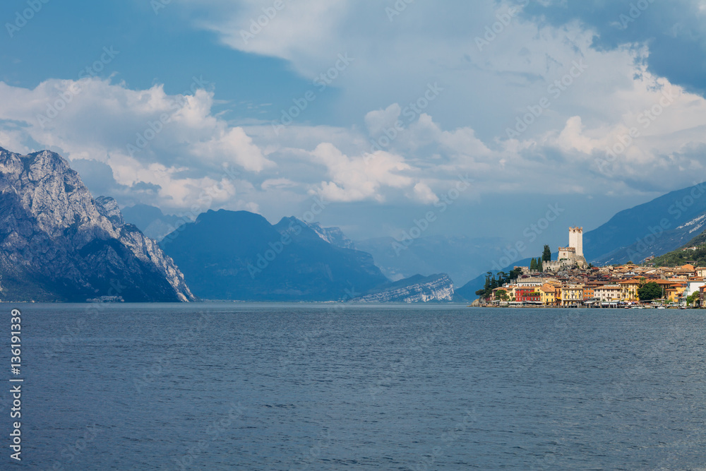 Scenic view of Malcesine on beautiful Garda lake, Italy