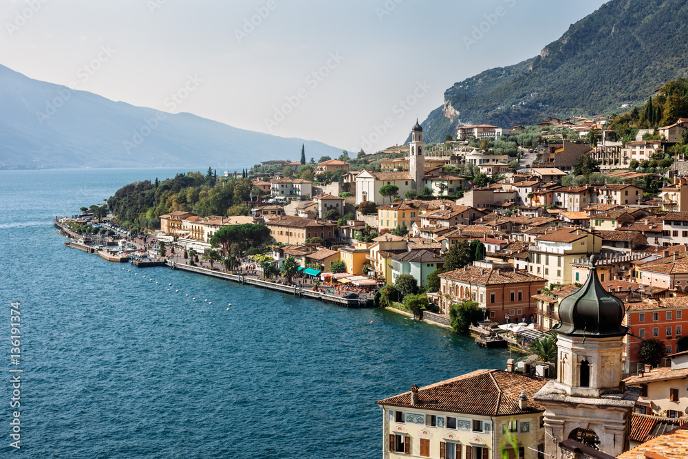 Panorama of beautiful village Limone sul Garda, Italy