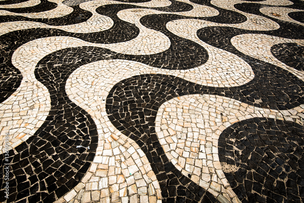 Fotografie Famous Copacabana Sidewalk Mosaic