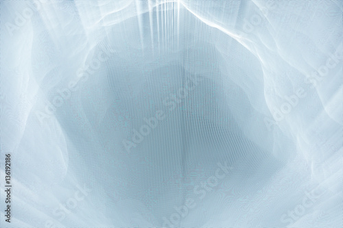 Mountain in Wireframe Hologram Style. Nice 3D Rendering   © bombastic80