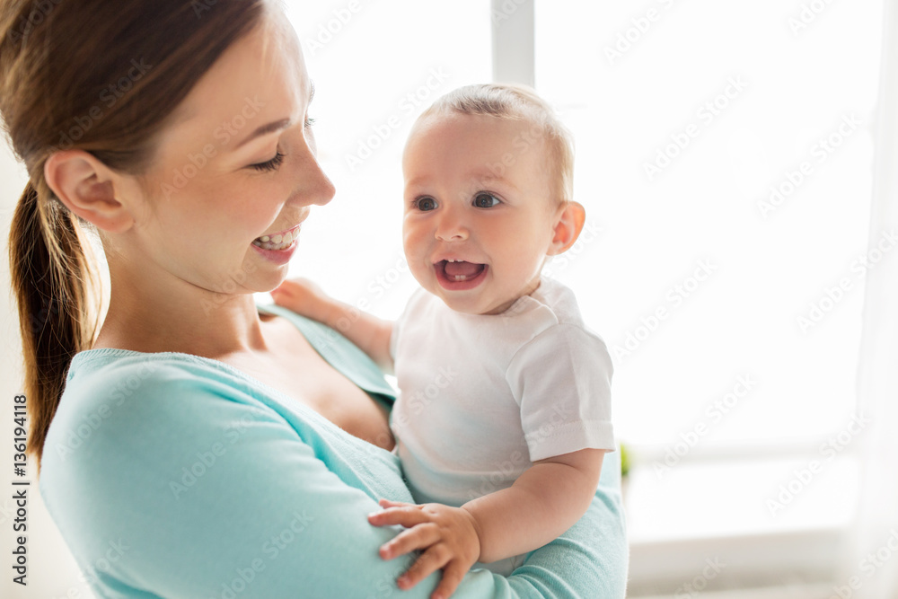 happy young mother with little baby at home happy young mother with little baby at home