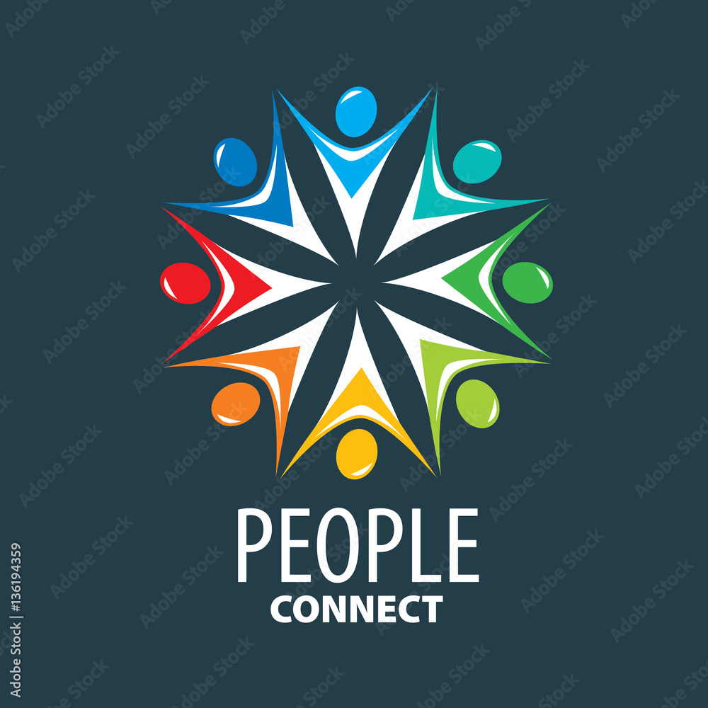 Obraz premium vector logo people