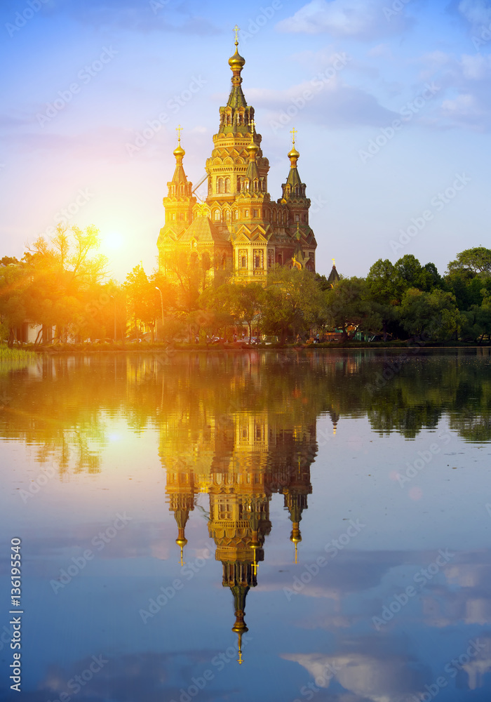 Russia, suburb of Saint Petersburg, the St. Peter and Paul Cathedral