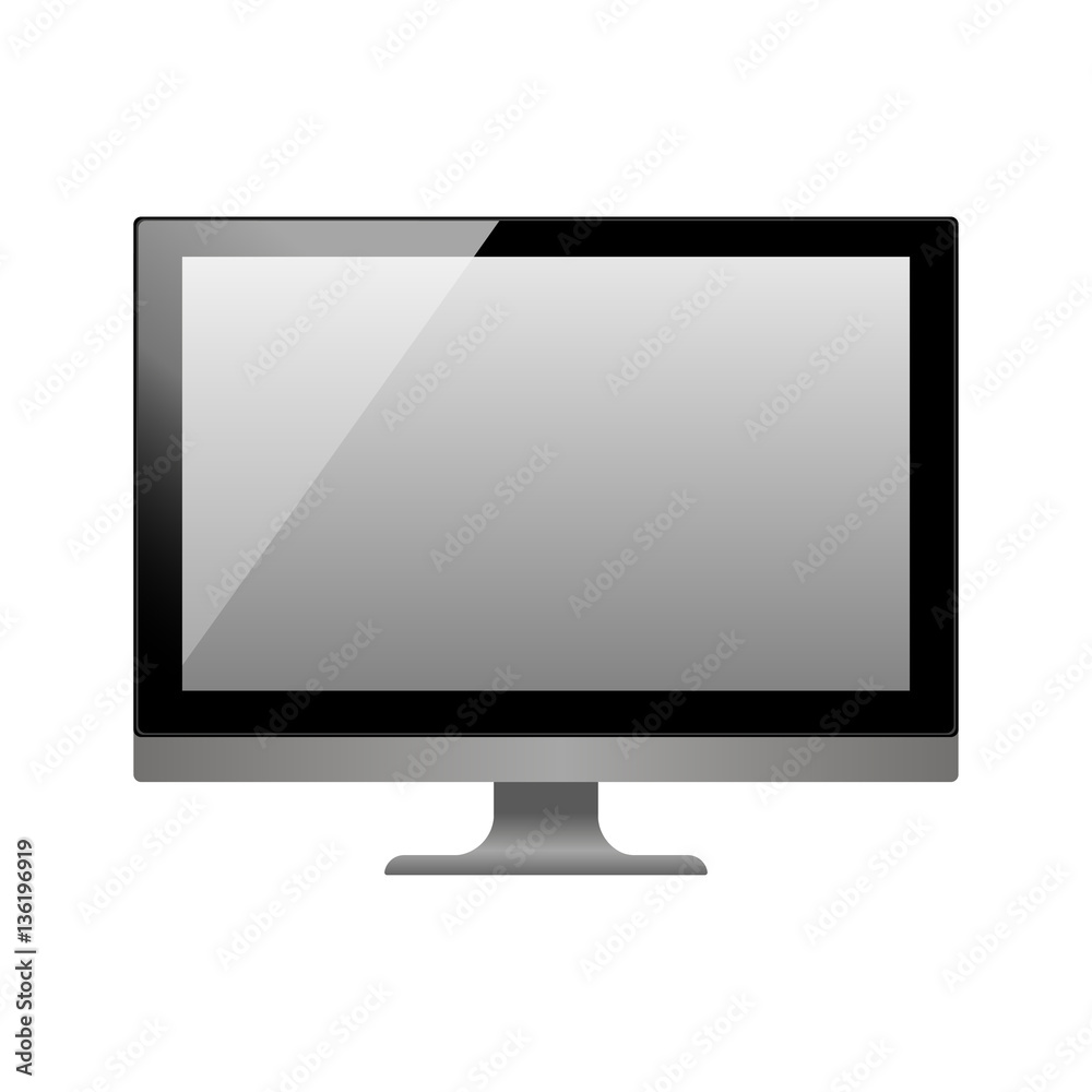3d monitor template. realistic Personal computer monitor mockup with white screen isolated on the white background. Eps 10 vector illustration 3d monitor template. realistic Personal computer monitor mockup with white screen isolated on the white background. Eps 10 vector illustration