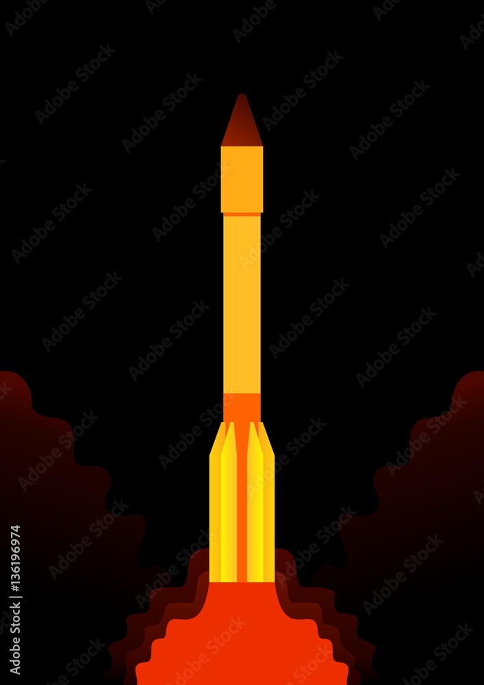 Fototapeta premium Rocket launch background