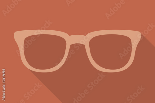 Hipster glasses in flat