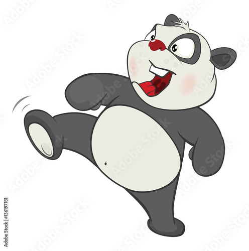 Fototapeta Naklejka Na Ścianę i Meble -   Illustration of a Cute Panda. Cartoon Character 