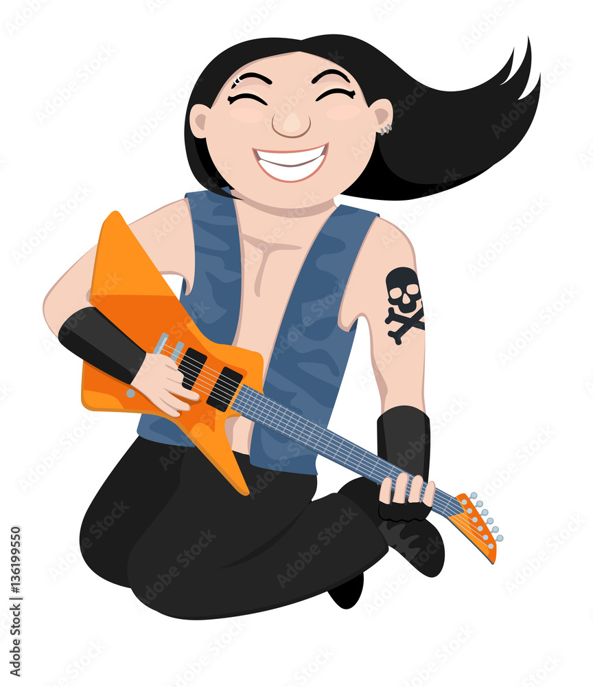 cartoon rock guitarist