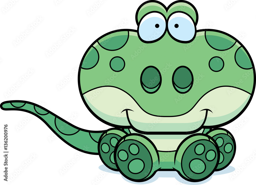 Naklejka premium Cartoon Gecko Sitting