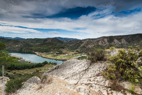 Panoramic vista over Ebro river valley,Spain