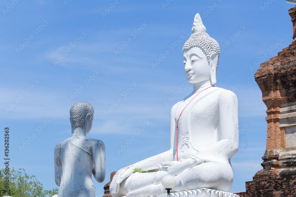 White Buddha ancient background is the sky. White Buddha ancient background is the sky.