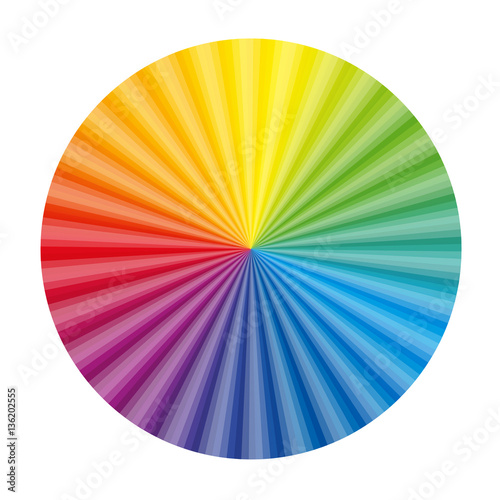 Circular color gradient fan chart - isolated vector illustration on white background.