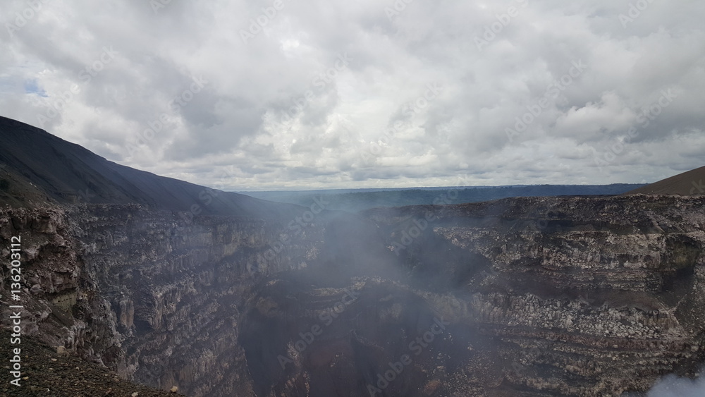 Looking in the crater of the Masaya vulcano