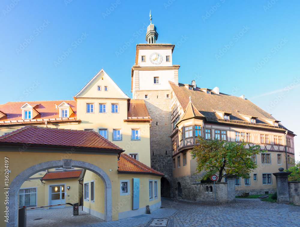 old city tower gate of Rothenburg ob der Tauber, Germany