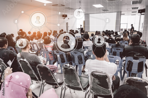 Business concept : asia people listen in business seminar presen