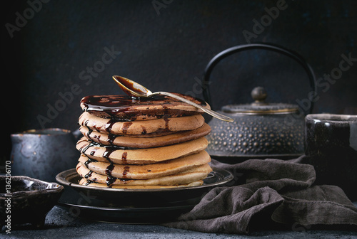 Ombre chocolate pancakes