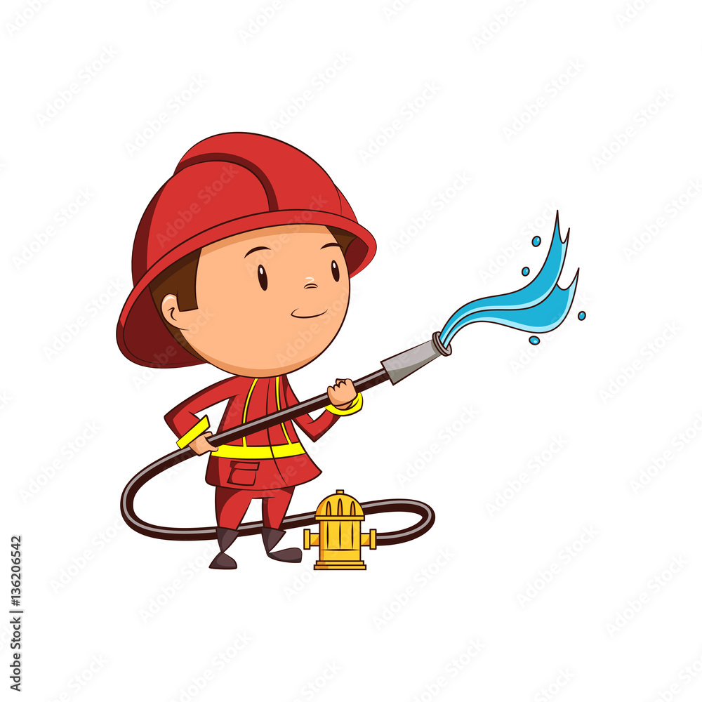 Fototapeta premium Child firefighter