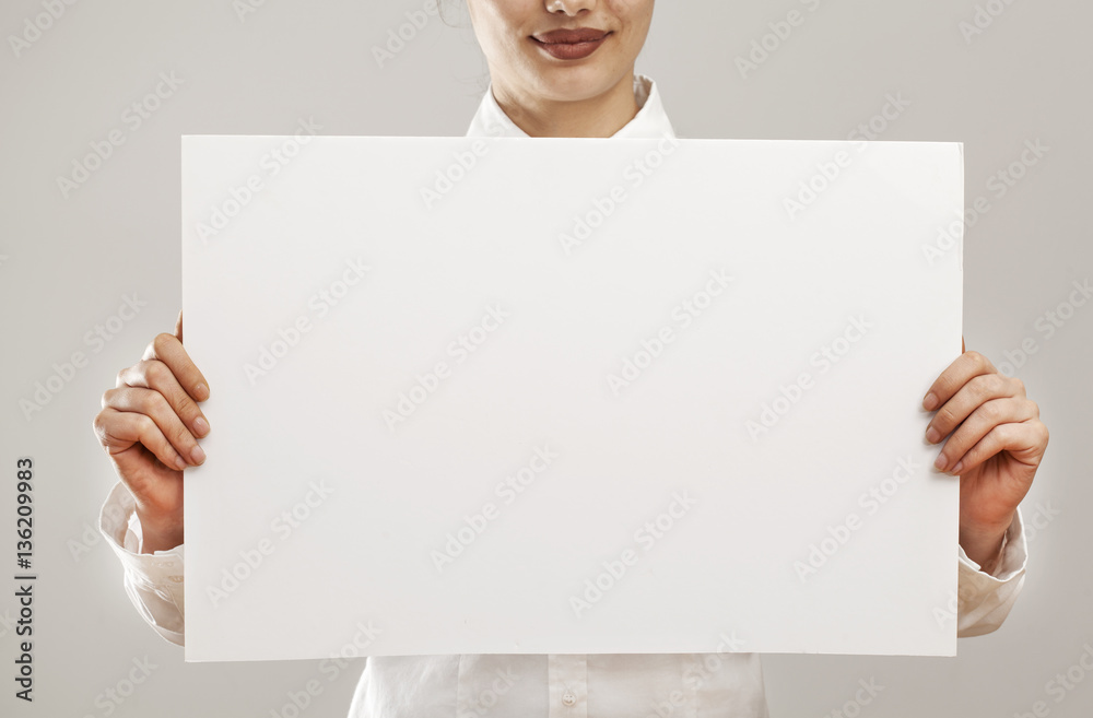 Young woman hands holding cardboard Young woman hands holding cardboard