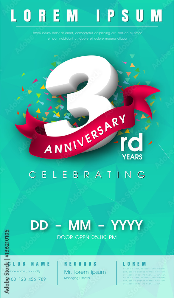 Fotografie anniversary invitation card template design