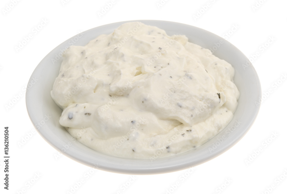 Small bowl of French onion dip isolated on a white background. Small bowl of French onion dip isolated on a white background.