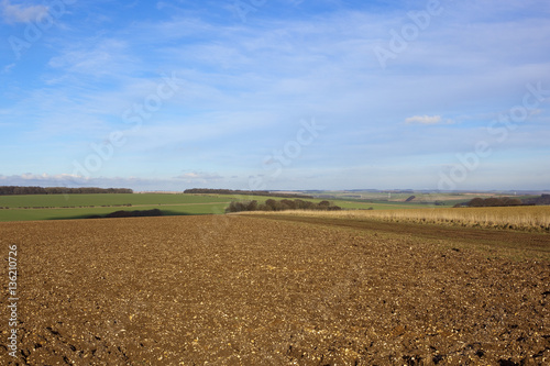 plow soil in a winter landscape