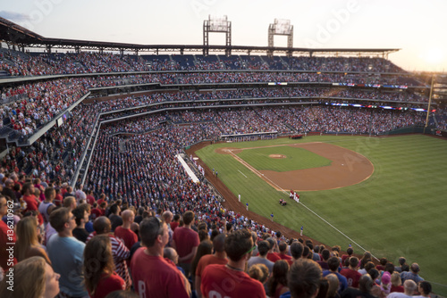 View of crowded baseball stadium