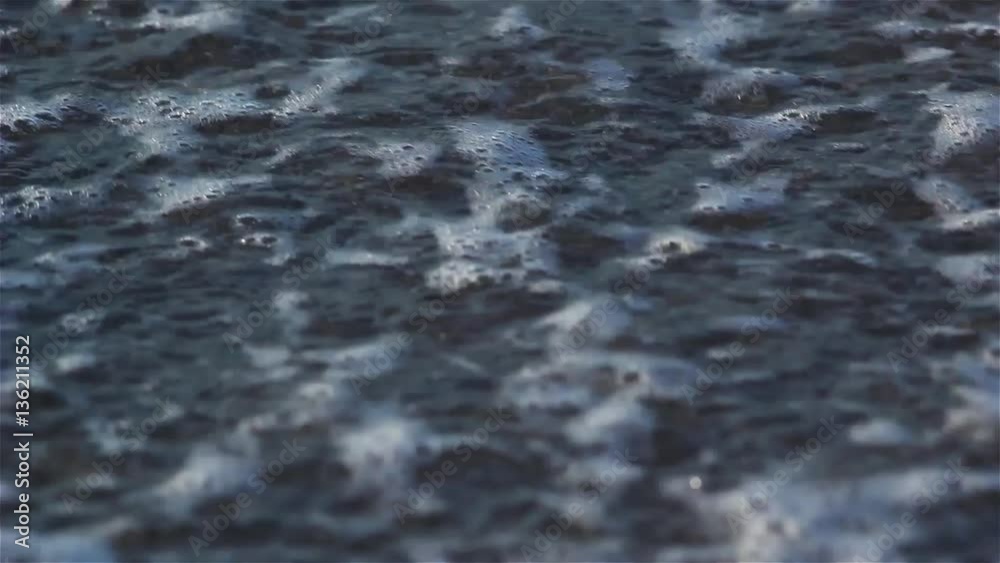Sea Waves over Sand Beach at dusk. Holiday Background HD Sea Waves over Sand Beach at dusk. Holiday Background HD